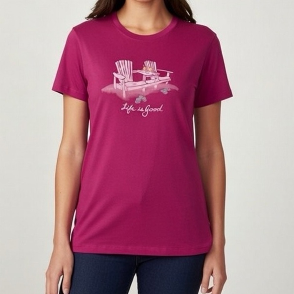 LIFE IS GOOD WOMENS CRUSHER TEE BEACH VIBES SIZE SMALL